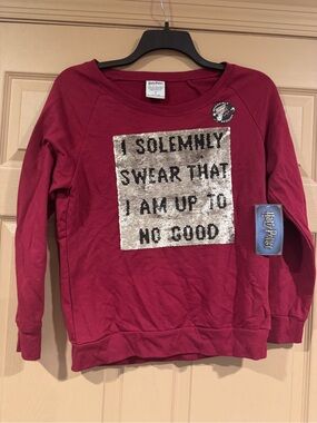 Harry Potter Juniors's Maroon Sequin Sweatshirt - "I Solemnly Swear"